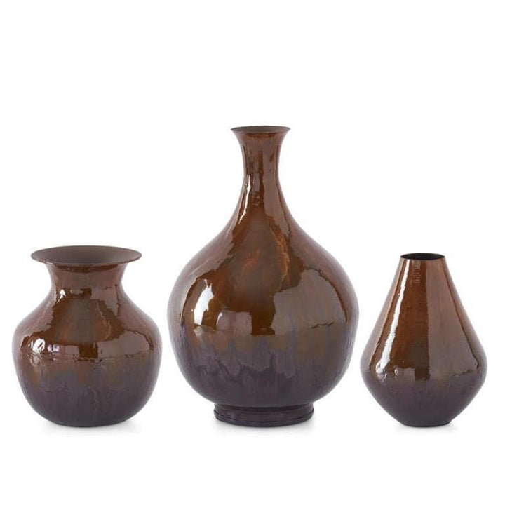 Brown & Burgundy Ombre Enameled Vase