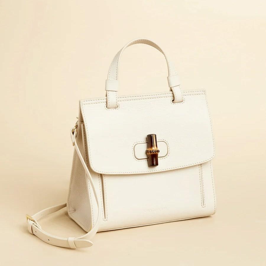 Top Handle Bamboo Crossbody Pearl