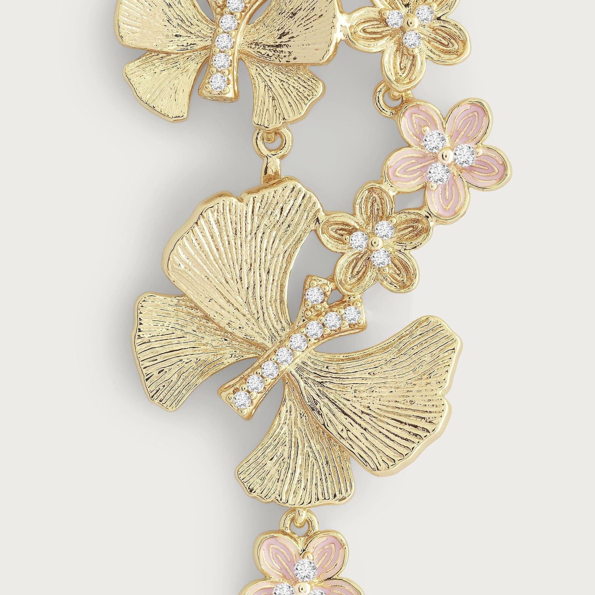 Butterfly with Flowers Dangle Earrings | Anabel Aram