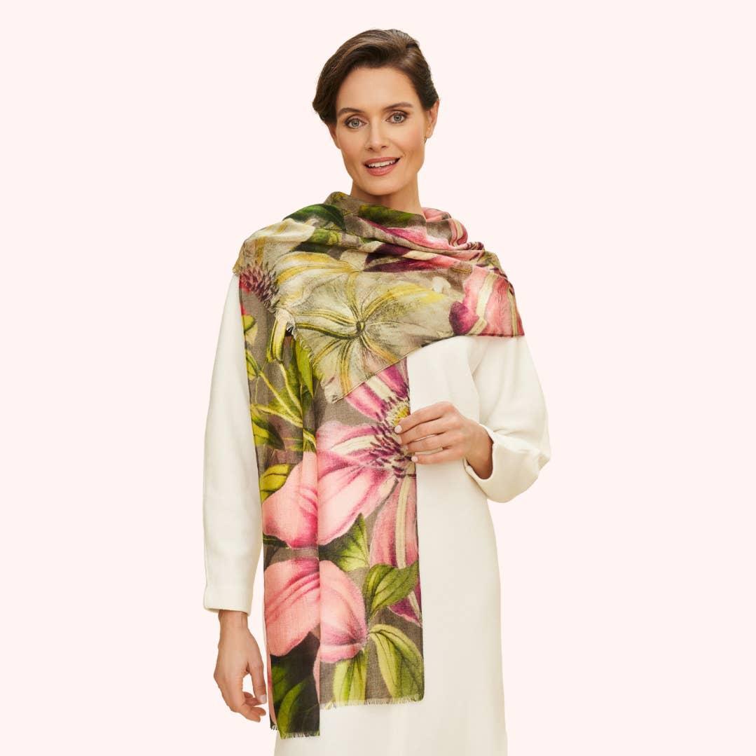Botanicals Wool Wrap Oversized Scarf