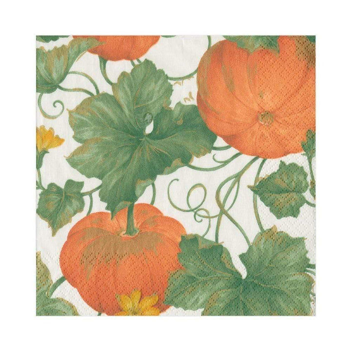 Heirloom Pumpkins Ivory & Orange Luncheon Napkins