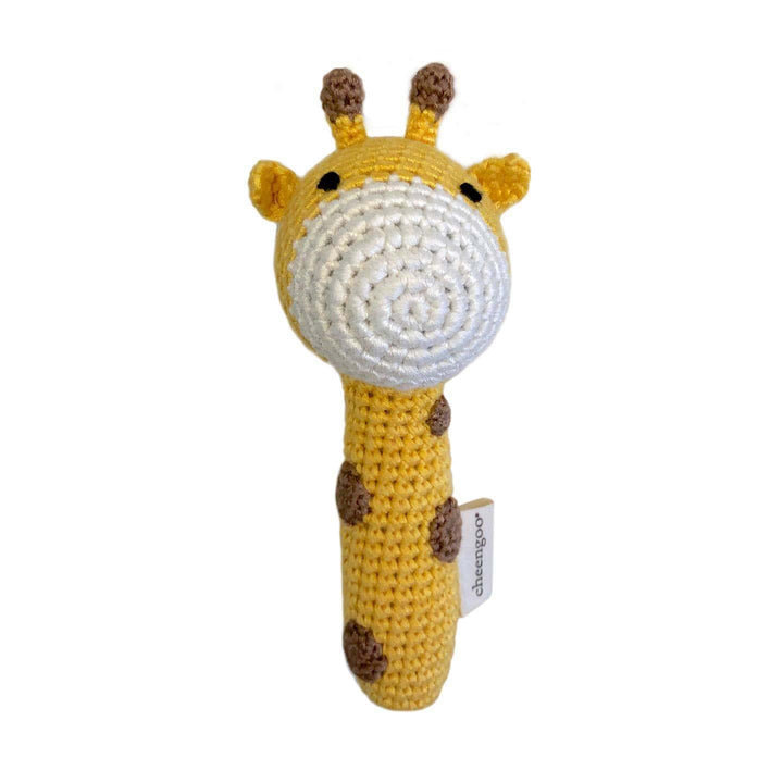 Giraffe Hand Crocheted Stick Rattle