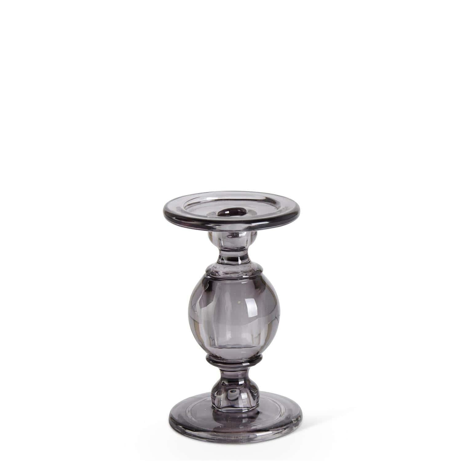 Gray Glass Taper - Pillar Candleholders