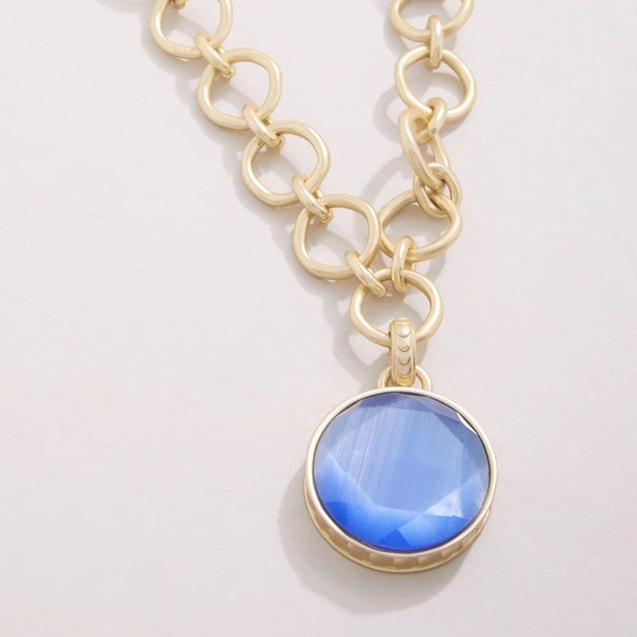 Naia Chunky Optic Blue Necklace