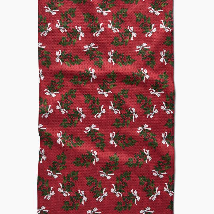 Christmas Berry Bow Tea Towel