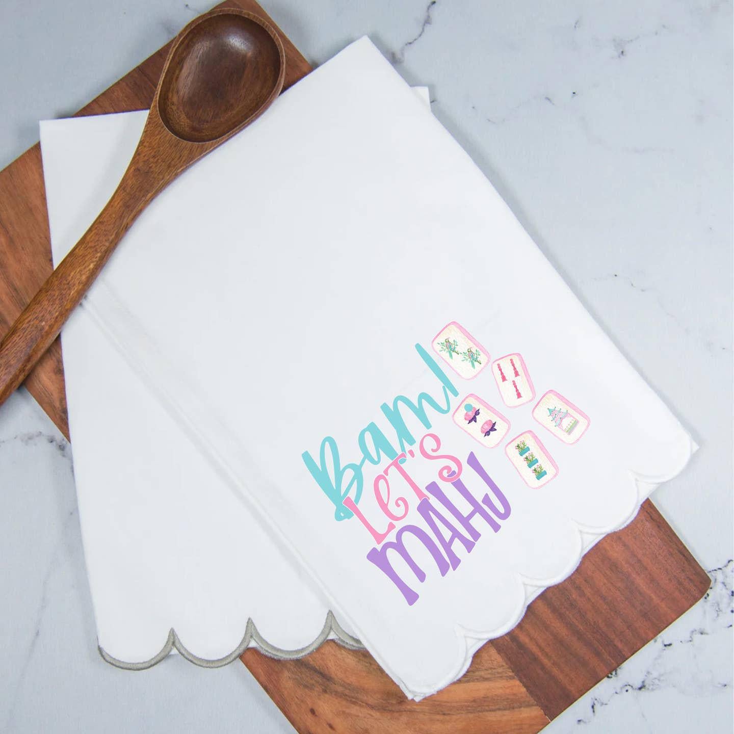 Bam Let's Mahj Tea Towel