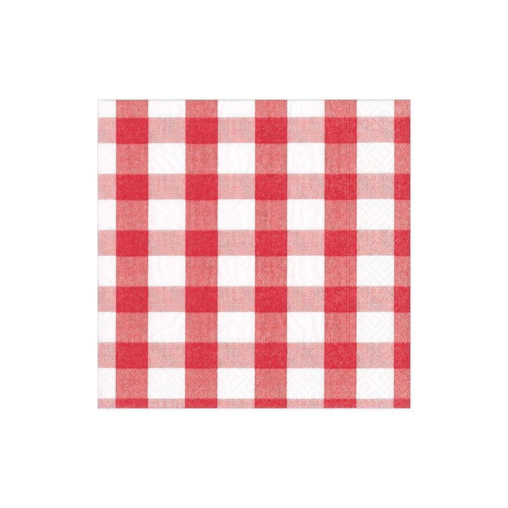 Red Gingham Paper Cocktail Napkins