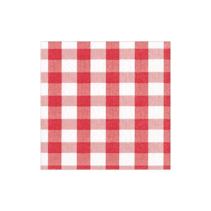 Red Gingham Paper Cocktail Napkins