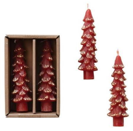 Holly Berry Tree Shaped Short Taper Set
