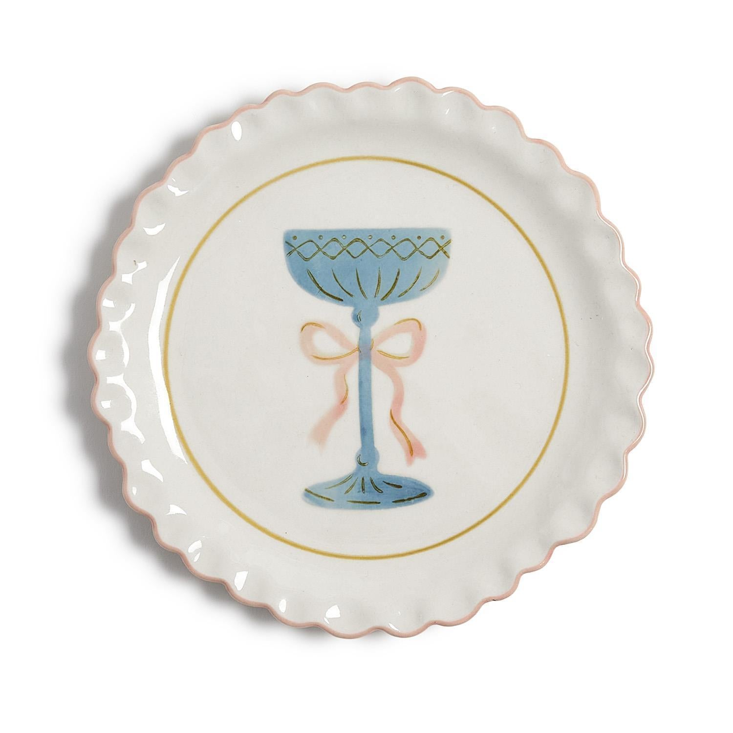 Cheers! Hand-Painted Tidbit Plate