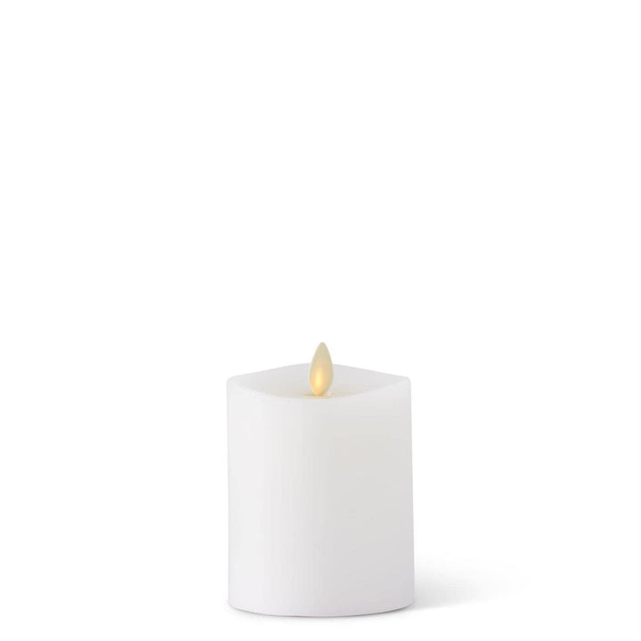 White Wax Broad Indoor Flameless Candle