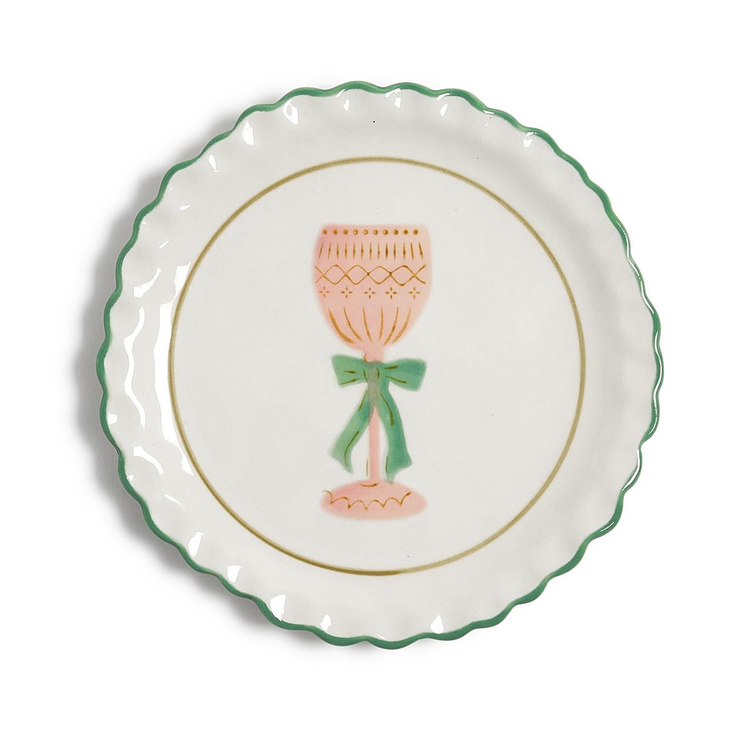 Cheers! Hand-Painted Tidbit Plate