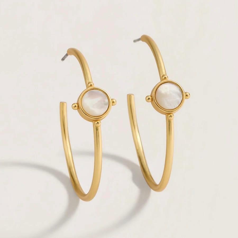 Barony Mother-of-Pearl Hoop Earrings