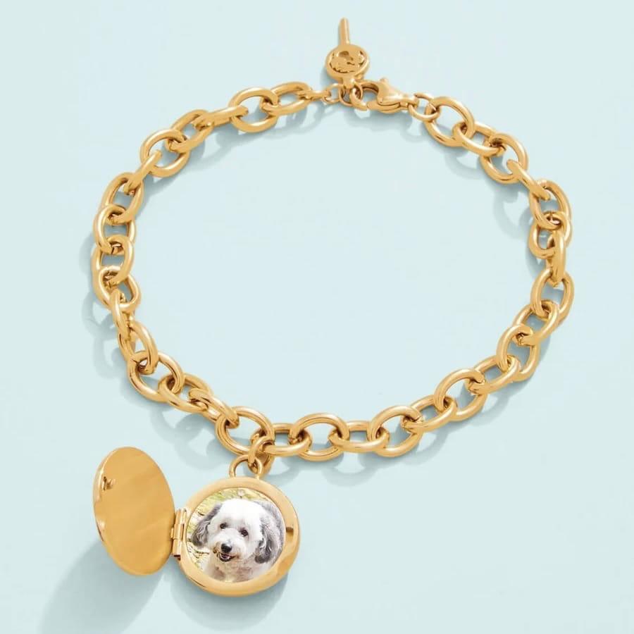 Mother-of-Pearl Photo Locket Bracelet