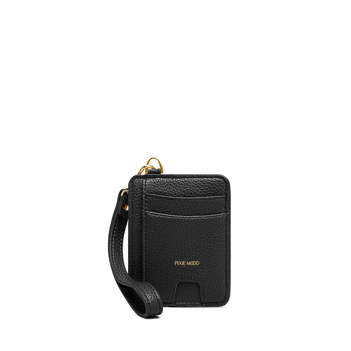 Kit Card Wristlet | Black Pebbled