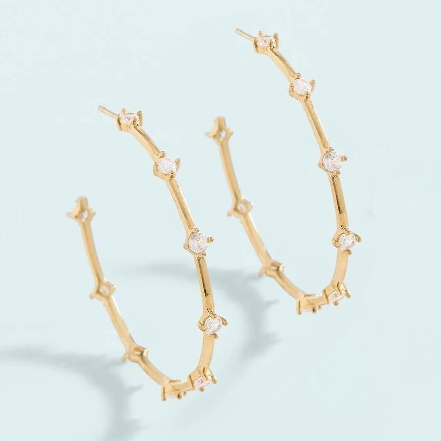 Crystal Spanish Wells Hoop Earrings