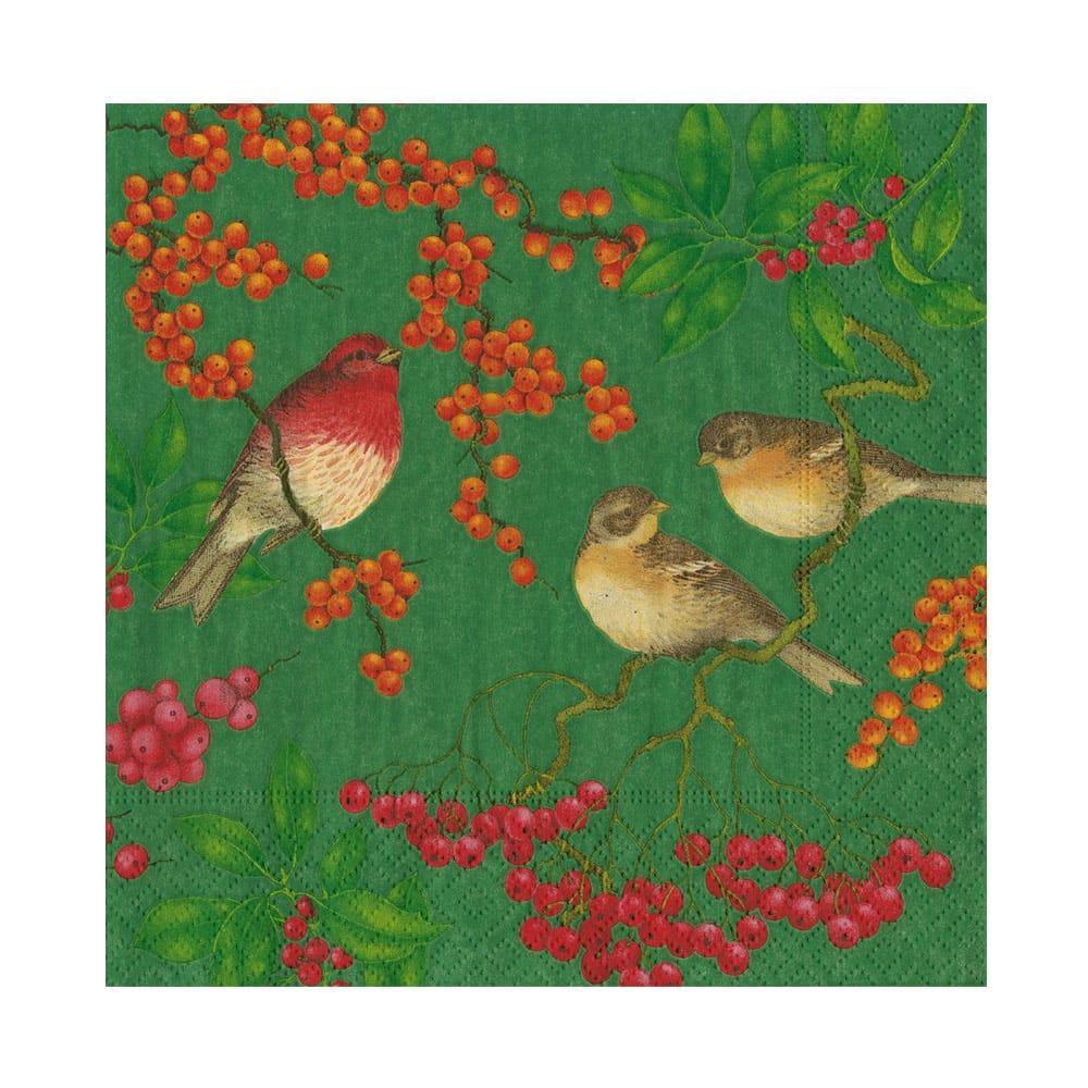 Birds And Berries Paper Luncheon Napkin