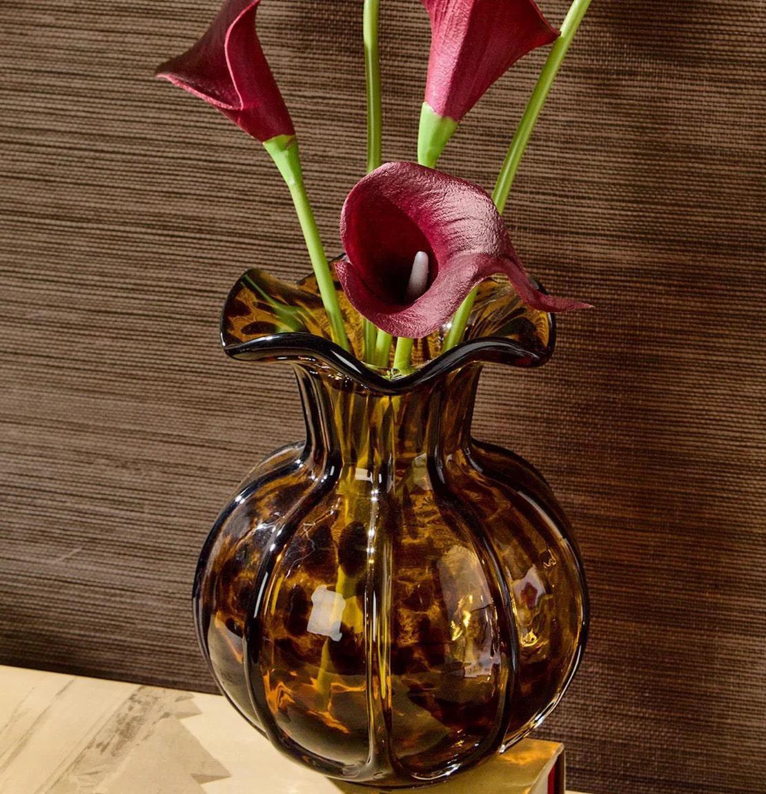Fluted Tortoise Shell Vase