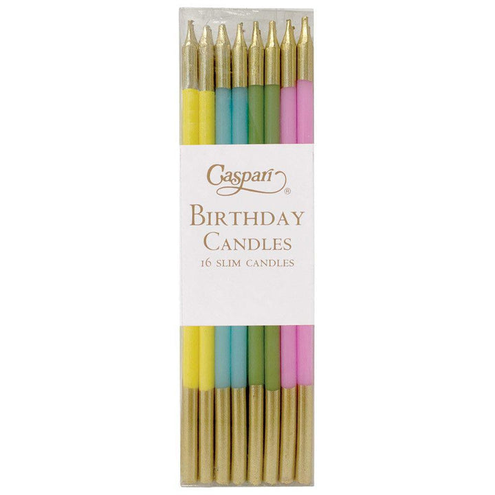 Mixed Pastel Birthday Slim Candles