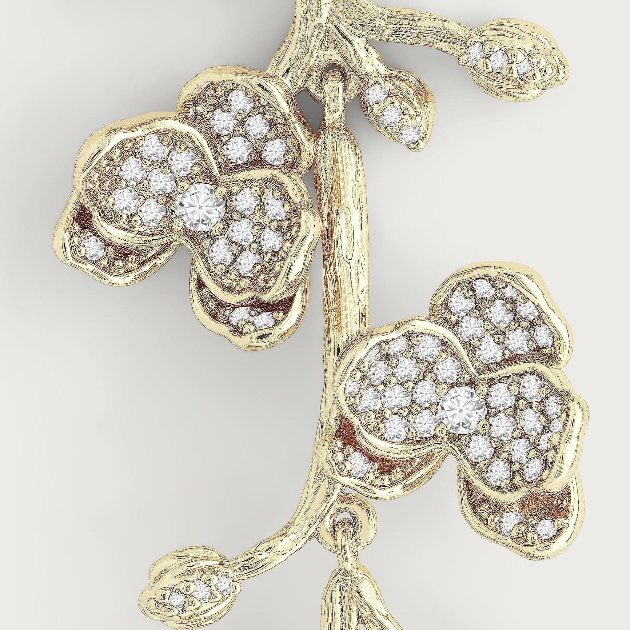 Orchid White Pavé Dangle Earrings | Anabel Aram