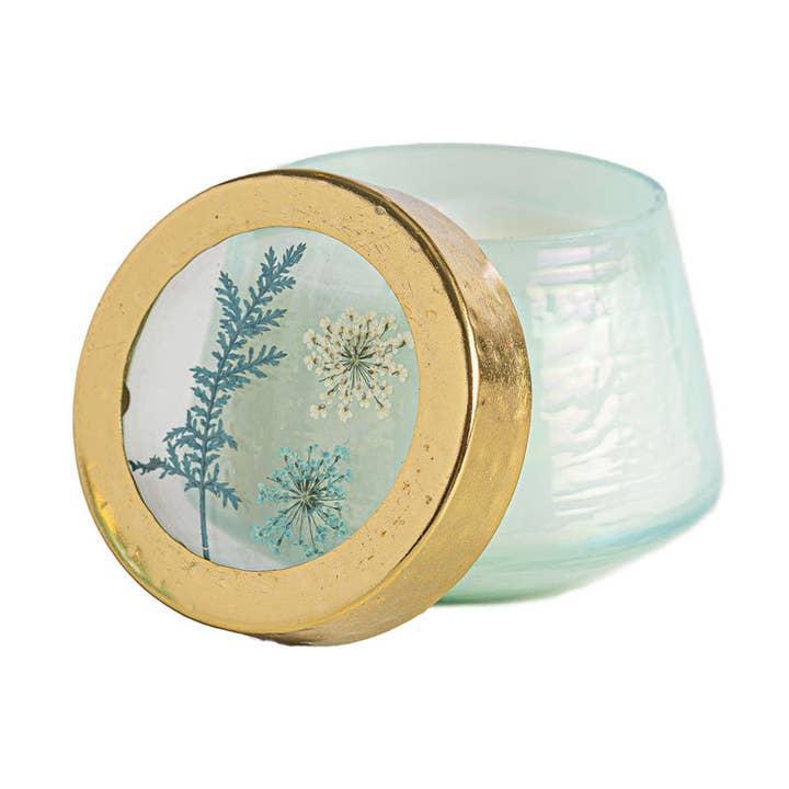 Pacific Coast Watercolor Pressed Floral Candle