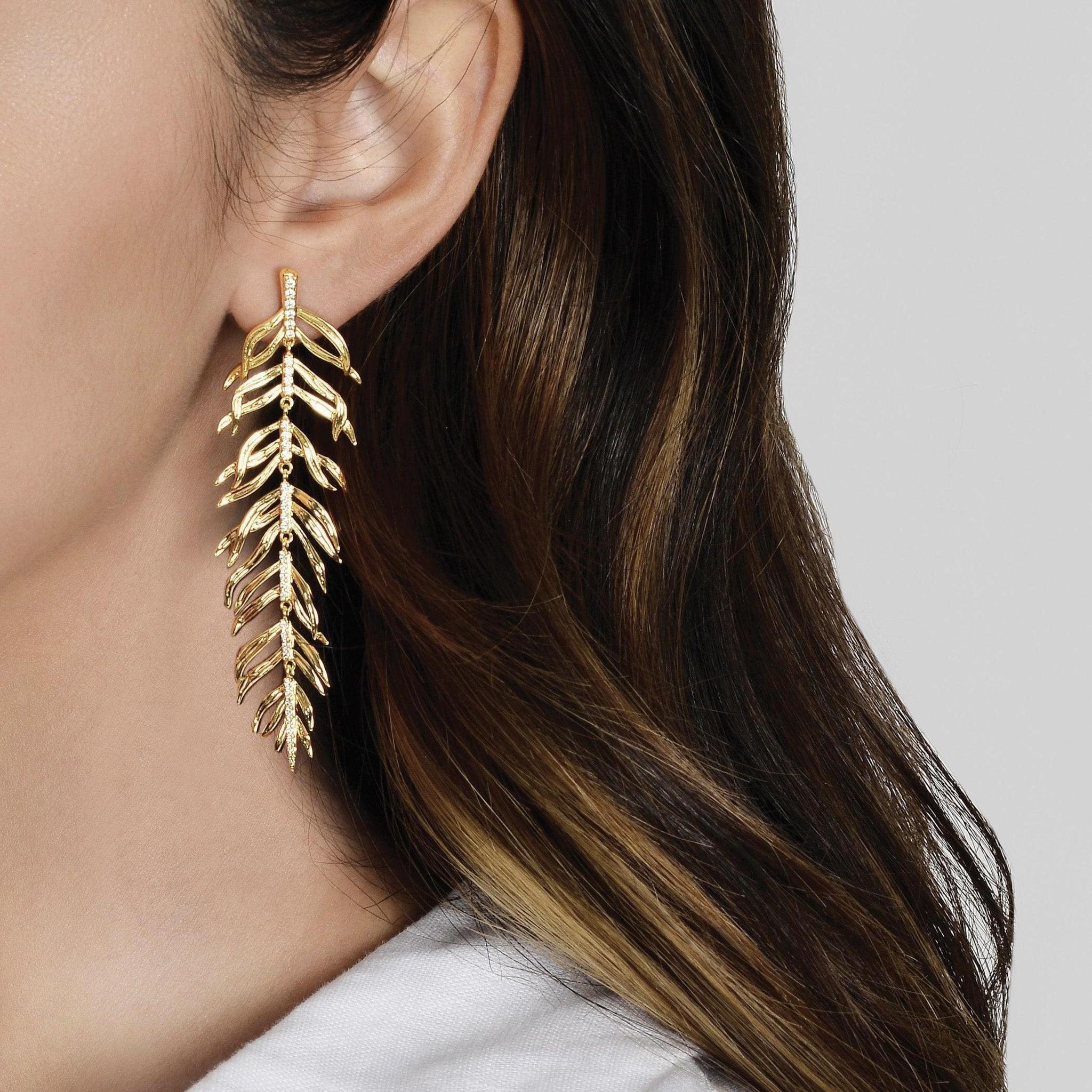 Palm Leaves Dangle Earrings | Anabel Aram