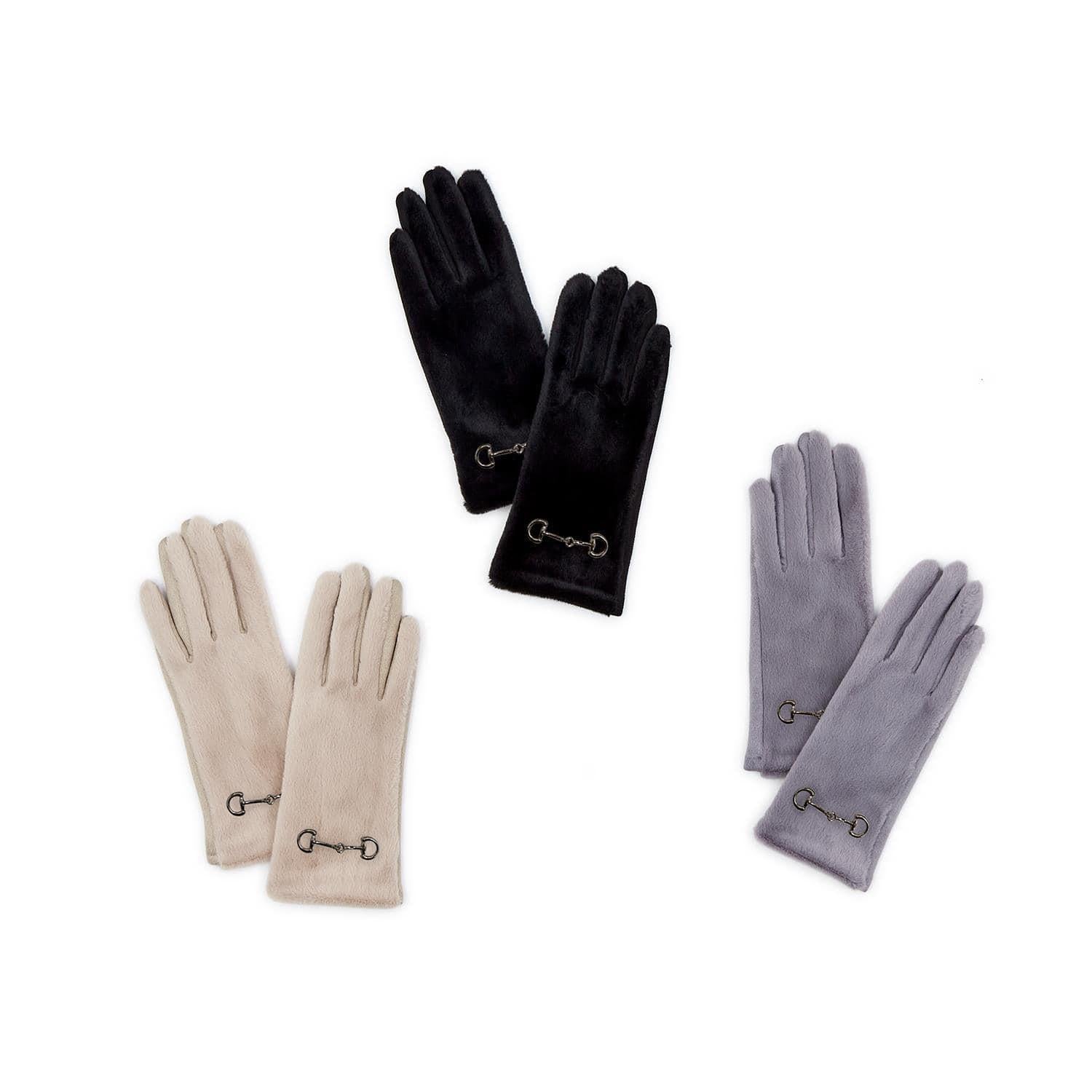 Gloves Accented with Metal Keeper