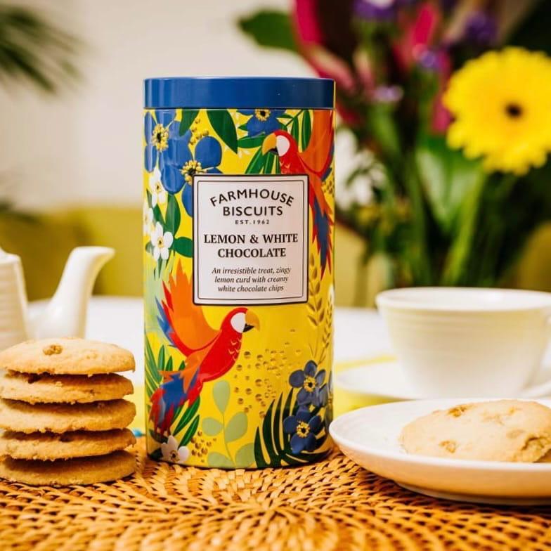 Lemon & White Chocolate Biscuits Tube