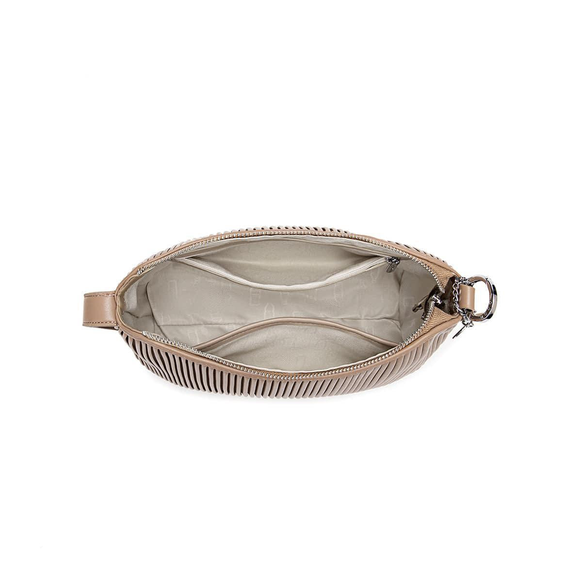 Ella Large Shoulder Bag | Latte Pleated