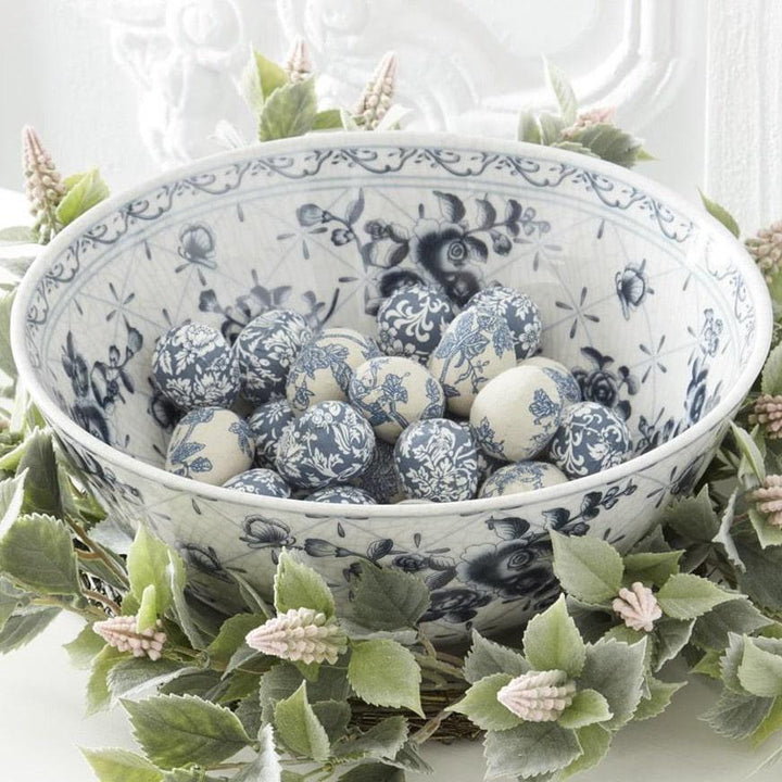 Assorted Blue & White Floral Fabric Eggs