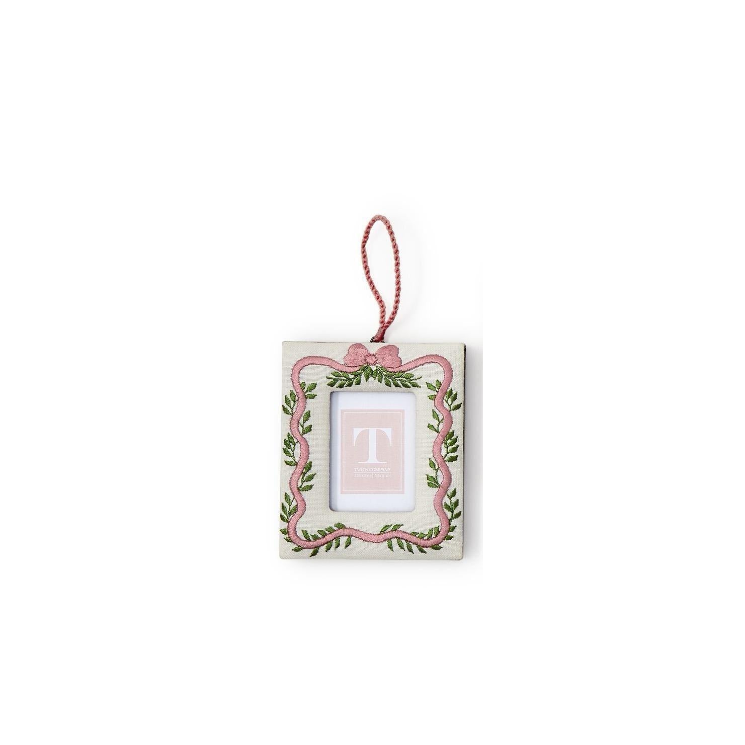 Holiday Memories Embroidered Photo Frame Ornament