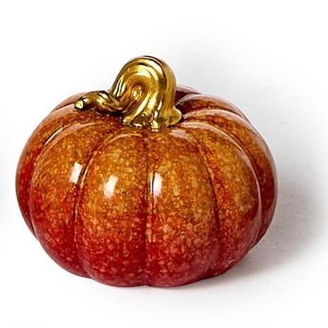 Gold Stem Mini Ceramic Pumpkins