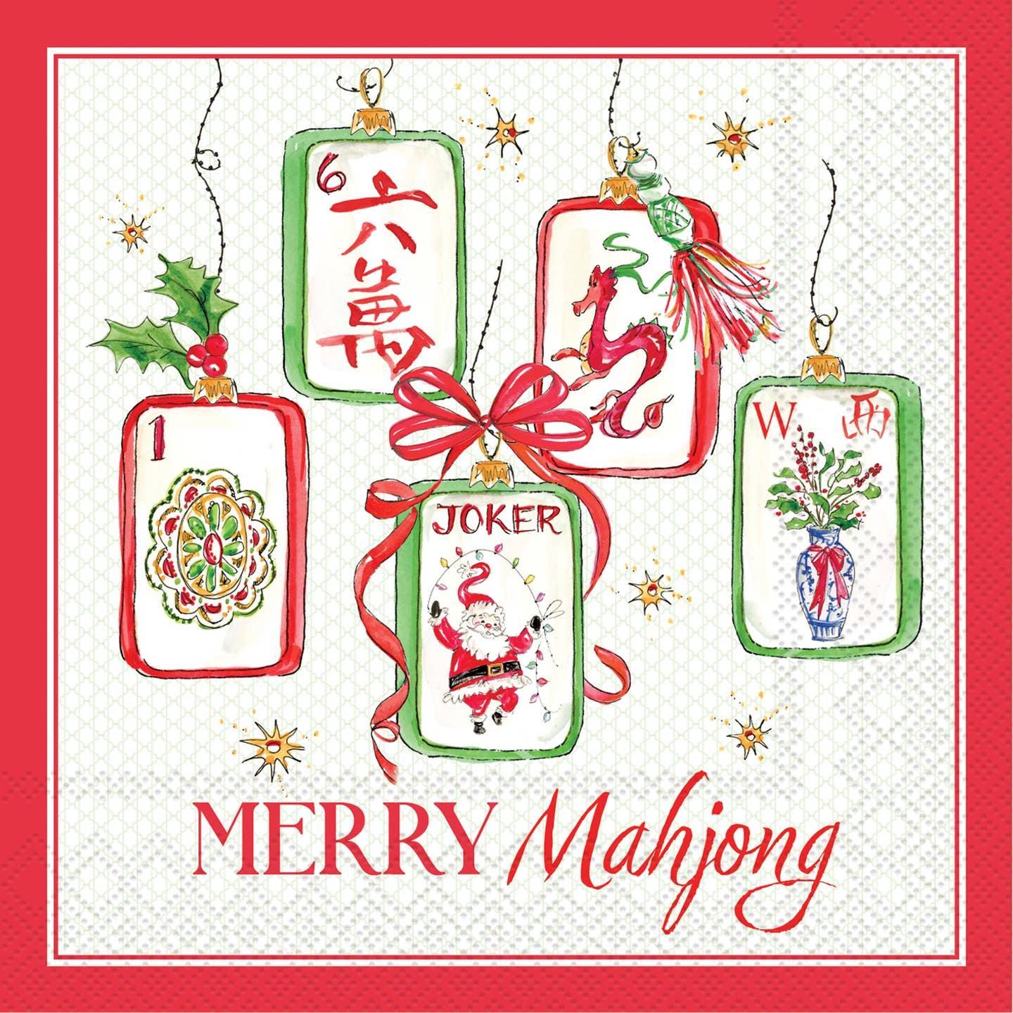 Merry Mahjong Paper Cocktail Napkins
