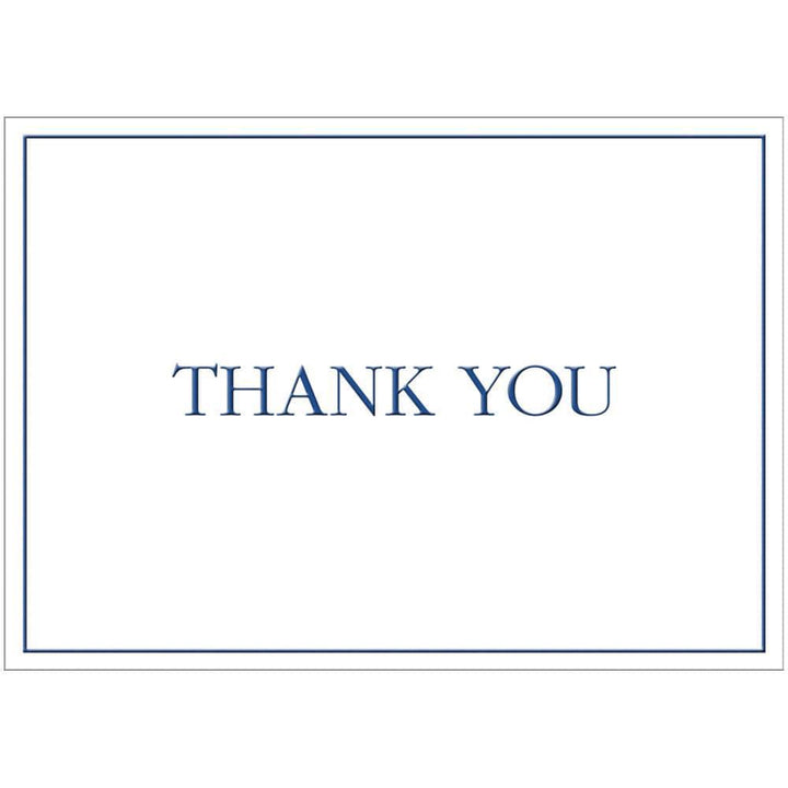 Navy Embossed Boxed Thank You Notes