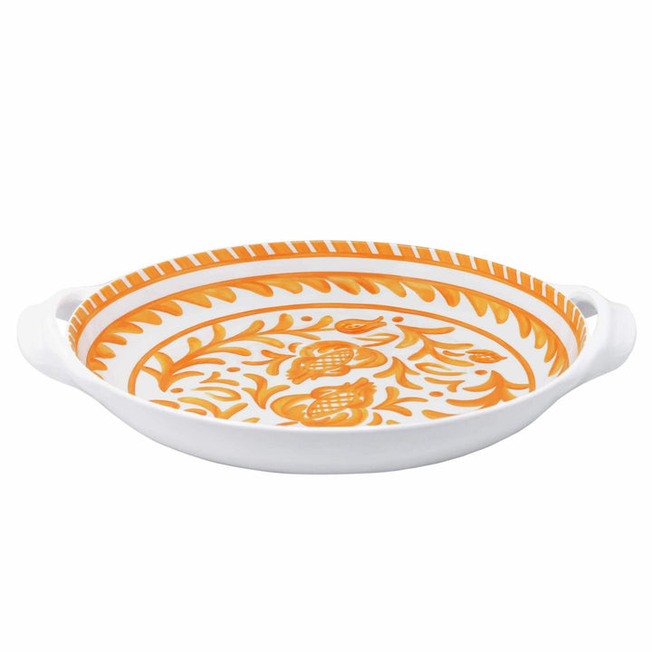 Sicily Orange Shallow Handled Bowl
