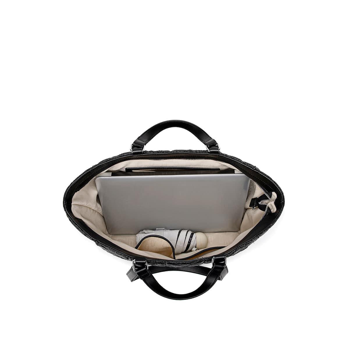 Brenda Nylon Tote | Black Quilted