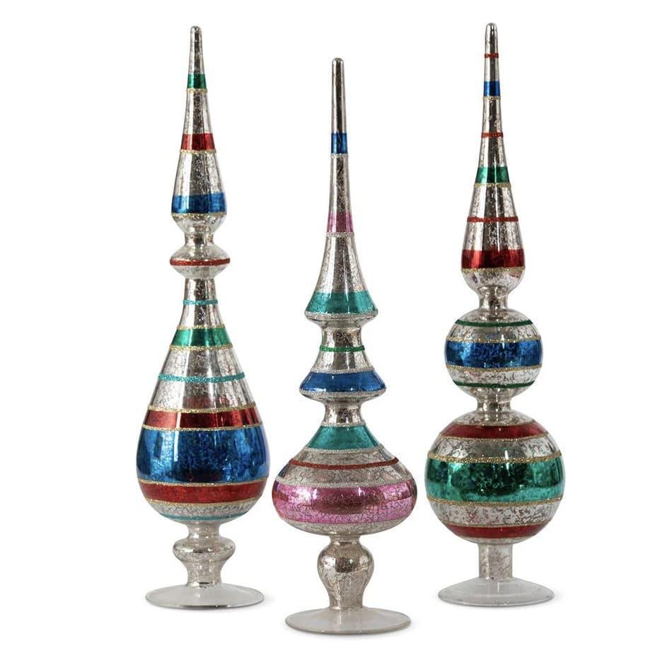 Retro Stripe Tabletop Glass Finial