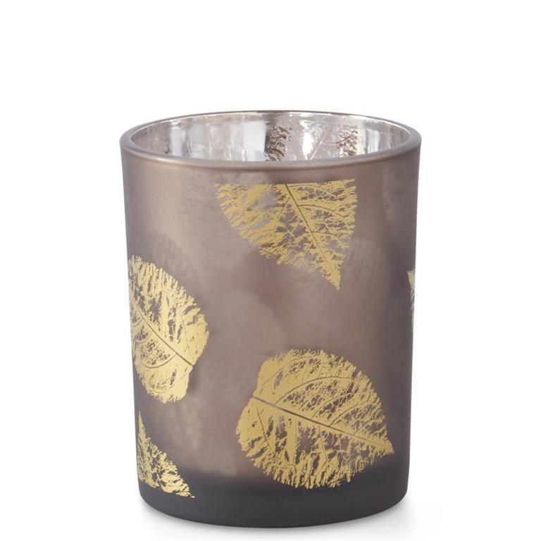 Brown with Gold Leaves Mirrored Votive