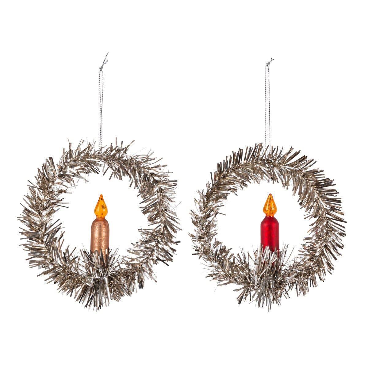 Wreath with Candle Ornament