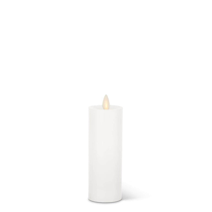 White Wax Flameless Slim Pillar