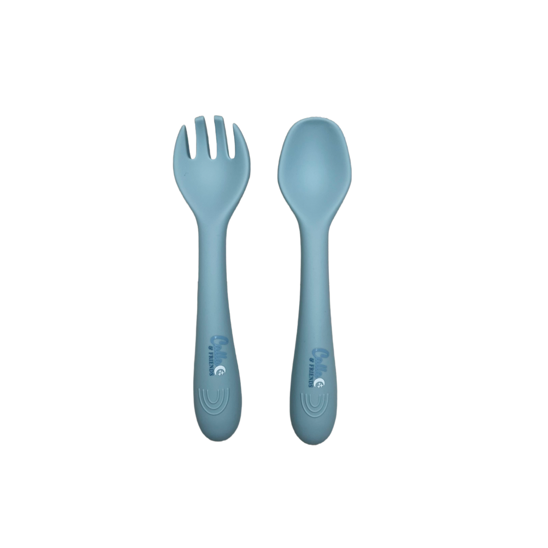 My First Powder Blue Silicone Utensils