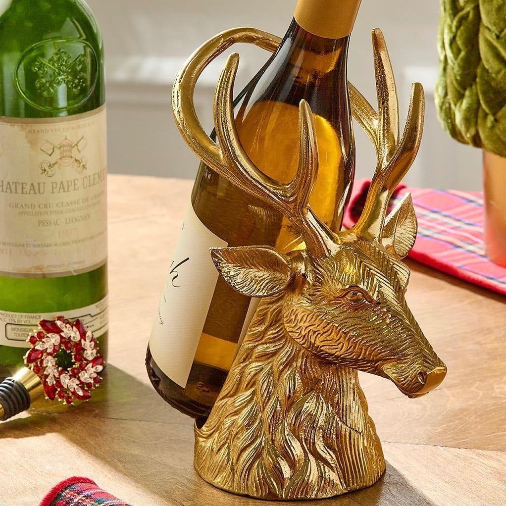 Gold Stag Wine Bottle Holder
