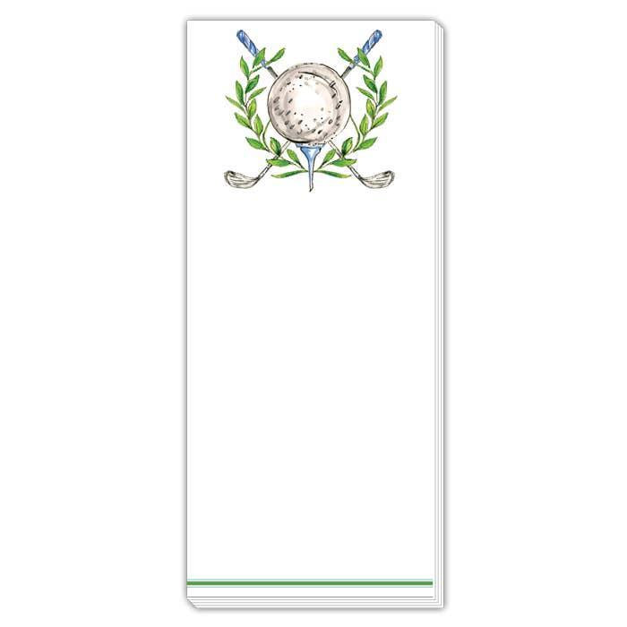 Golf Clubs with Laurel Skinny Notepad