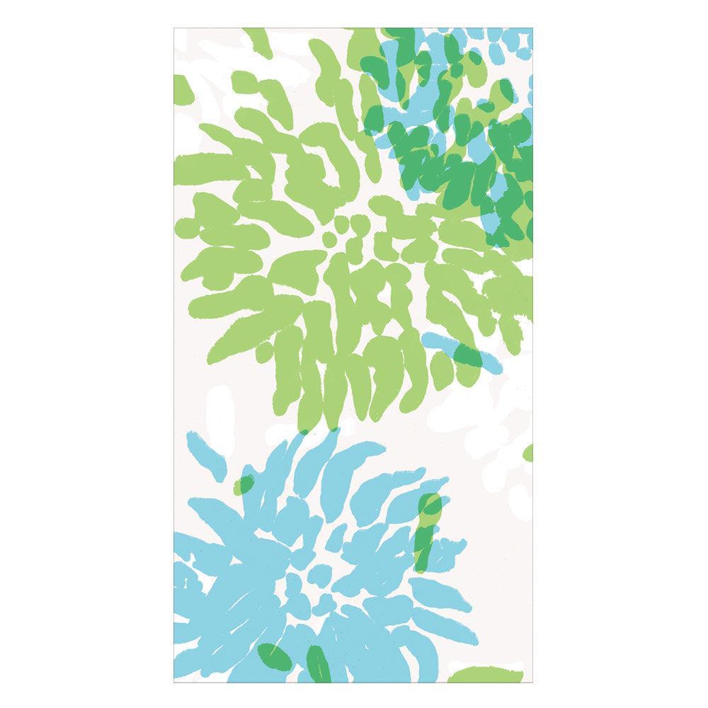 Chrysanthemum Turquoise/Lime Guest Towel Napkins