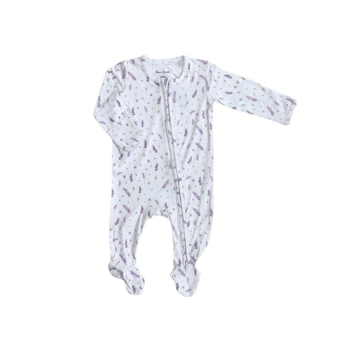 French Lavender Bamboo Baby Zippered Footie