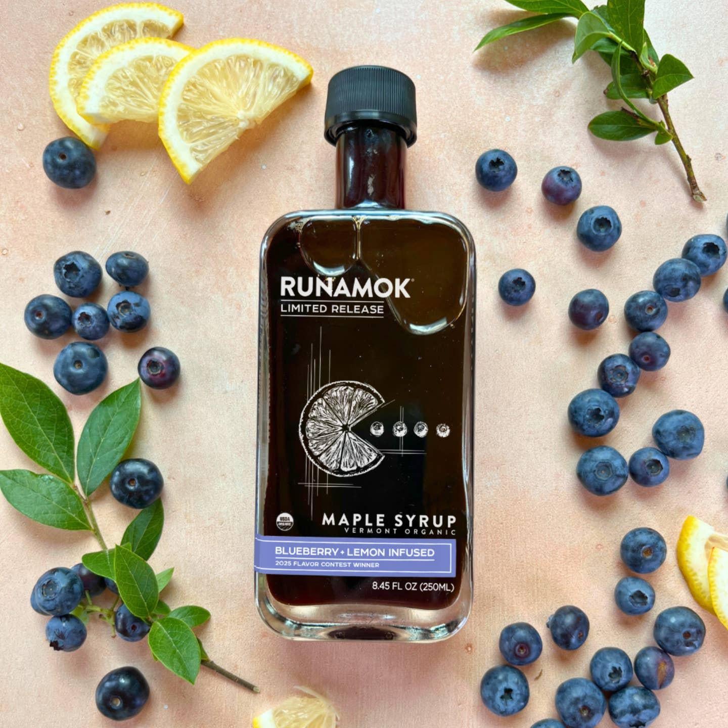 Limited Release - Blueberry + Lemon Infused Organic Maple Syrup