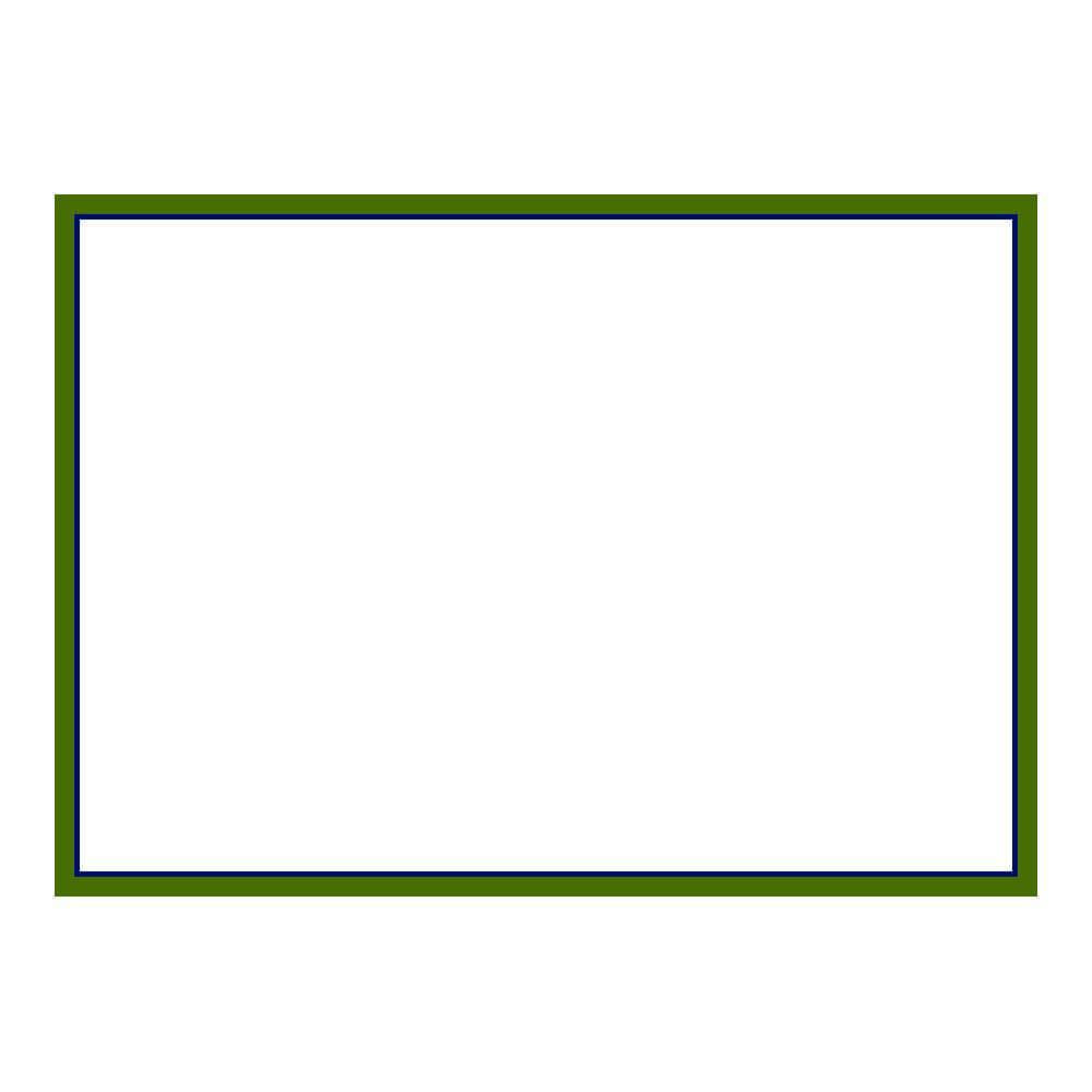 Classic Hunter Green & Navy  Border Boxed Correspondence Cards