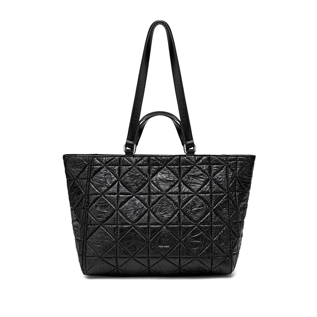 Brenda Nylon Tote | Black Quilted