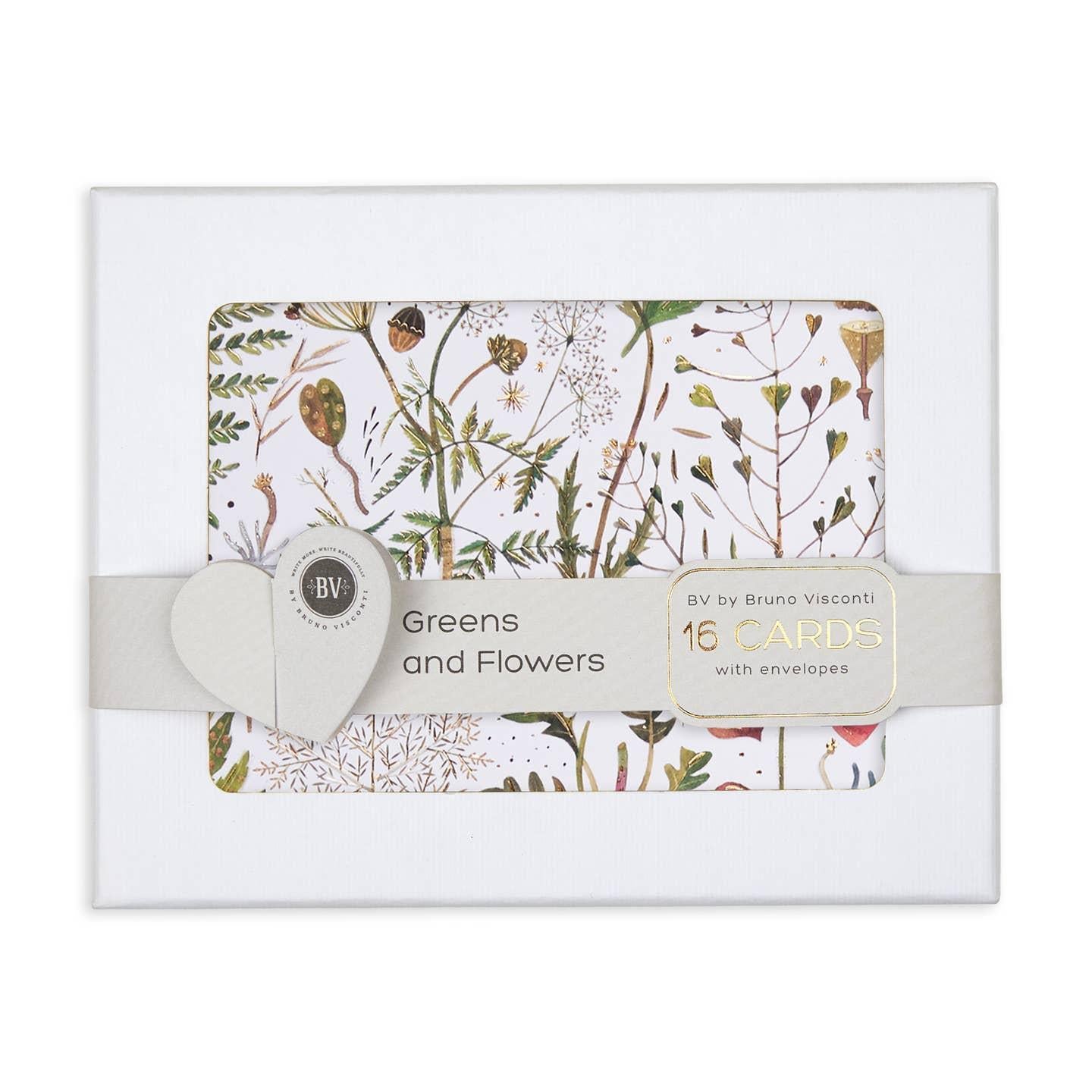 Greens and Flowers Boxed Notecards