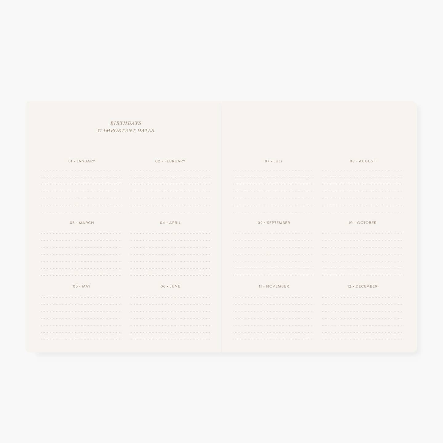 Camellia Undated Monthly Planner